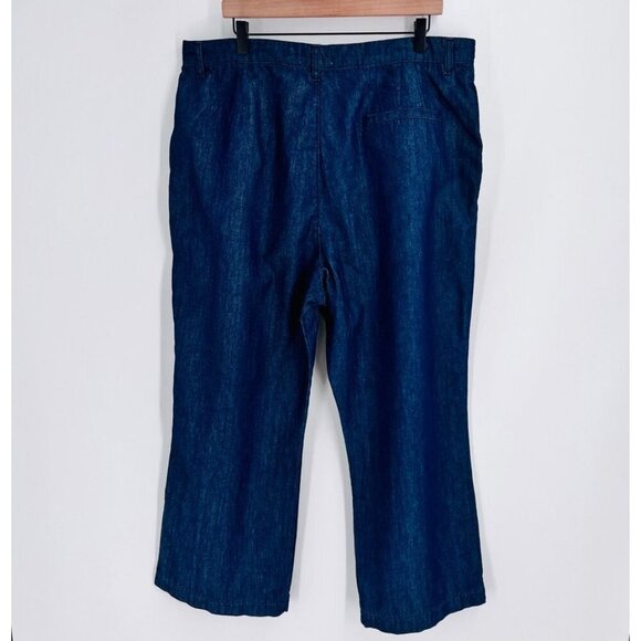 Frame Women's Denim Pants Size 34 Pleated Wide Leg Medium Wash Blue Denim Jeans - Picture 3 of 11